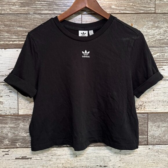 adidas Tops - Adidas Black Boxy Cropped Women's Athleisure Tshirt